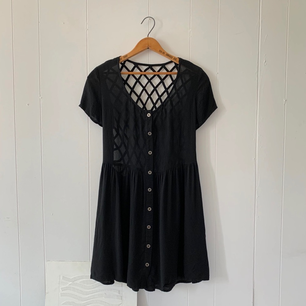 Evil Twin Black criss-cross open back dress
